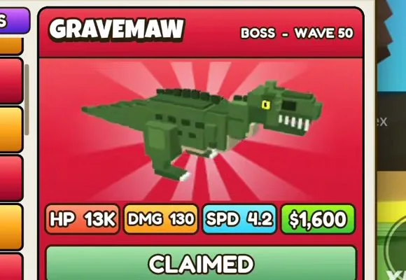 Gravemaw in Build a Dino Defense 🦖