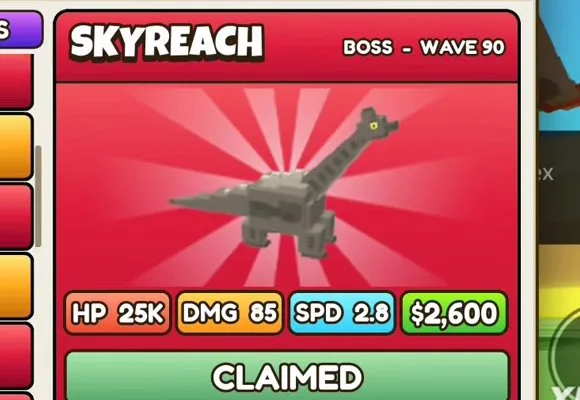 Skyreach in Build a Dino Defense 🦖