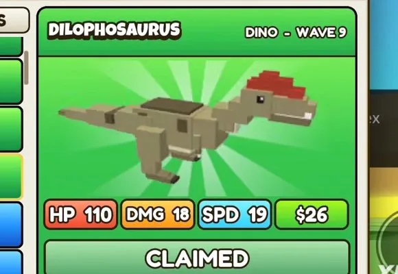 Dilophosaurus in Build a Dino Defense 🦖