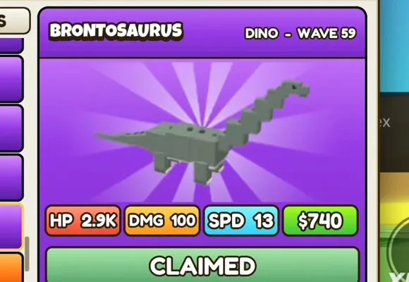 Brontosaurus in Build a Dino Defense 🦖