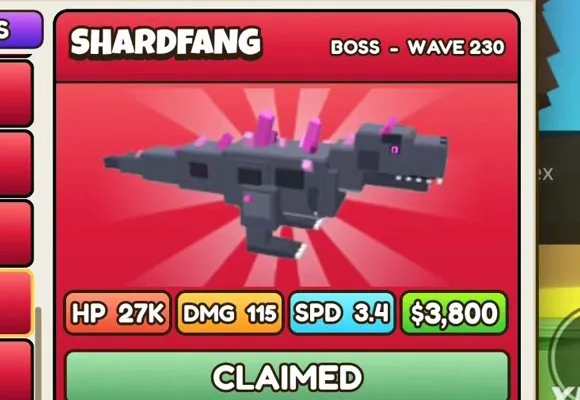 Shardfang in Build a Dino Defense 🦖